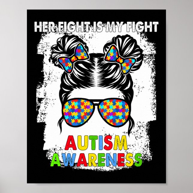 Póster Su lucha es mi lucha contra el autismo Conciencia  (Frente)