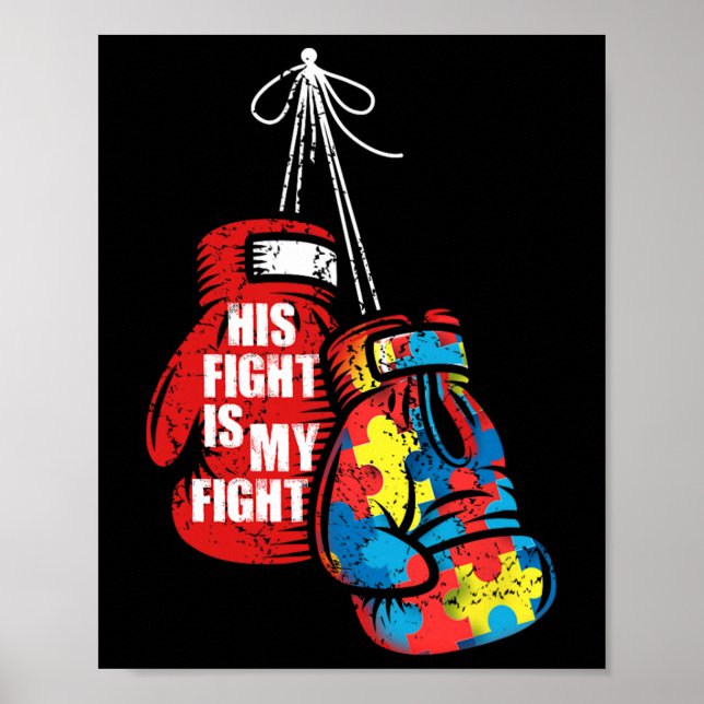 Póster Su Lucha Es Mi Lucha Contra El Autismo El Boxeo De (Frente)