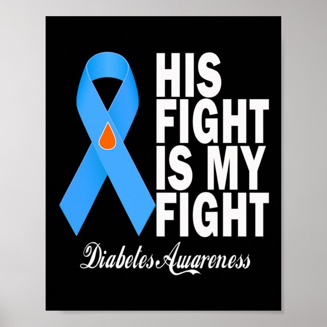 Póster Su lucha es mi lucha contra la diabetes Conciencia (Frente)