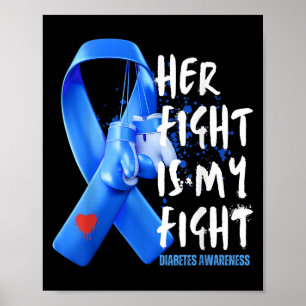 Póster Su lucha es mi lucha contra la diabetes Conciencia