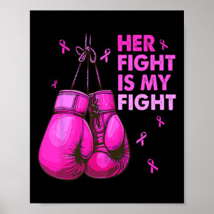 Póster Su Lucha Es Mi Lucha De Boxear Guantes De Cáncer D