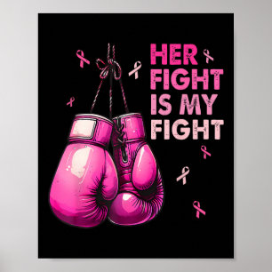 Póster Su Lucha Es Mi Lucha De Boxear Guantes De Cáncer D