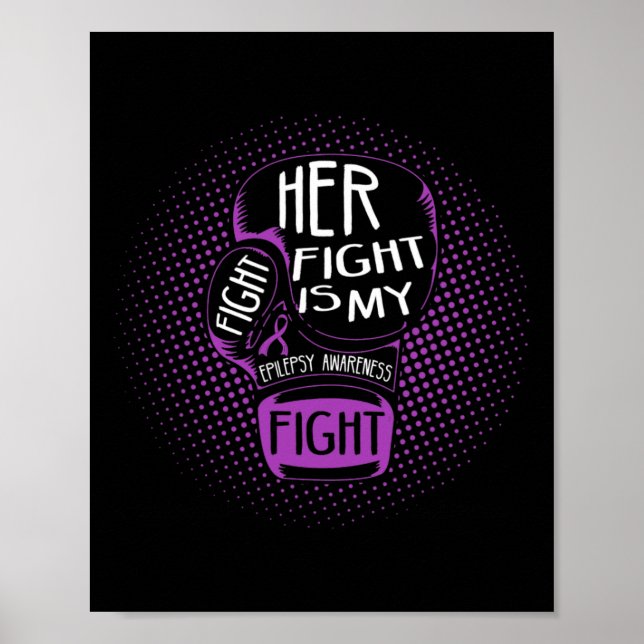 Póster Su Lucha Es Mi Lucha Epilepsia Conciencia Purple B (Frente)