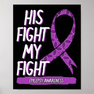Póster Su lucha es mi lucha Epilepsia Crisis Listón Morad