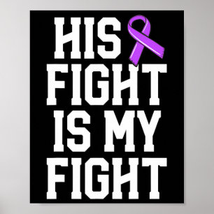 Póster Su Lucha Es Mi Pelea Epilepsia Regalo Cinta Púrpur