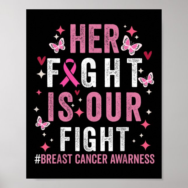 Póster Su Lucha Es Nuestra Lucha Contra El Cáncer De Mama (Frente)