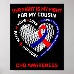 Póster Su lucha prima Chd conciencia enfermedad cardíaca