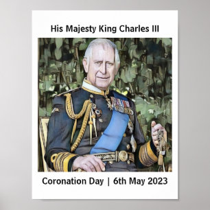 Póster Su Majestad el Rey Carlos III Coronación