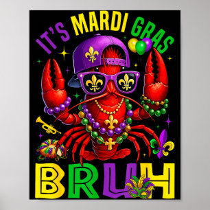 Póster Su Mardi Gras Hermano Langostinos y Cuentas Martes