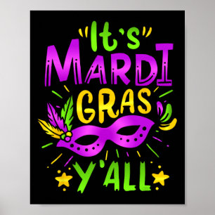 Póster Su máscara de disfraz de fiesta de Mardi Gras 
