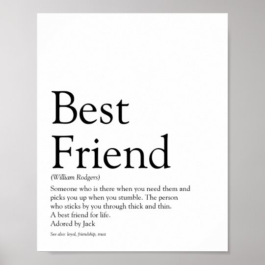 Poster Su Mejor Definicion De Amigo Diversion Tipografica Zazzle Es Bons et loyaux services sens : poster su mejor definicion de amigo diversion tipografica