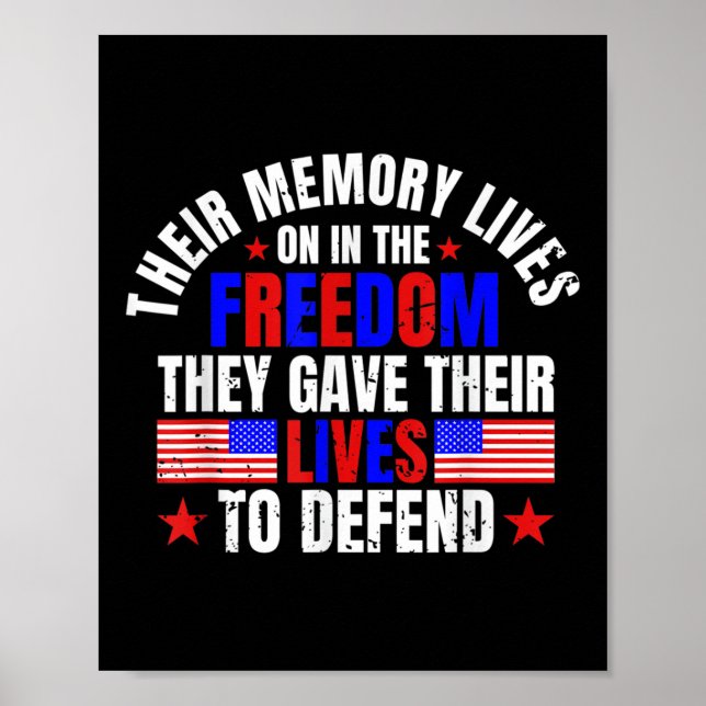 Póster Su Memoria Vive En El Día De La Libertad (Frente)