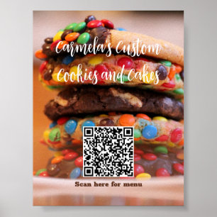 Póster Su nombre de negocio Texto con menú Cookie de códi