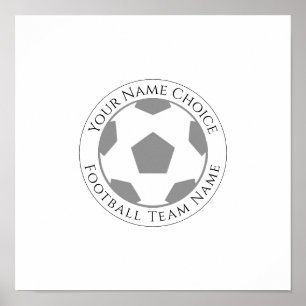 Póster Su nombre más nombre del equipo de fútbol