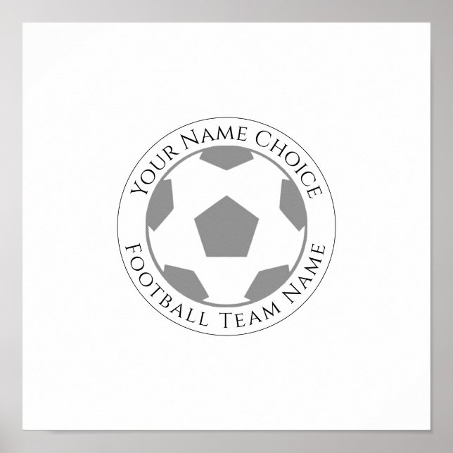 Póster Su nombre más nombre del equipo de fútbol (Frente)