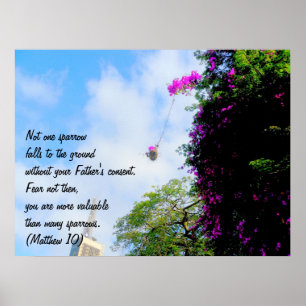 Póster Su ojo está en el gorrión