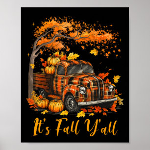 Póster Su Otoño Todos Camión de Calabaza Árbol de Otoño H
