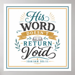 Póster Su Palabra No Regresa Vacía Cita Cristiana