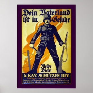 Póster Su patria está en peligro (frontera)