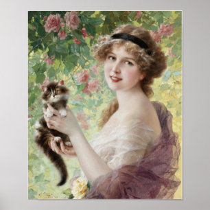 Póster Su pequeño gatito