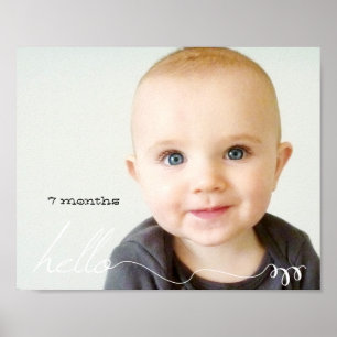 Póster Su Personalizado 8" x 10" Edad Cute Hola