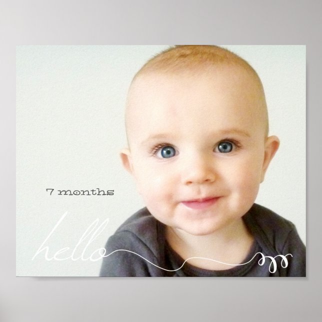 Póster Su Personalizado 8" x 10" Edad Cute Hola (Frente)
