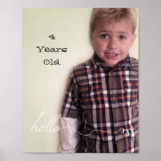Póster Su Personalizado 8" x 10" Hola y año