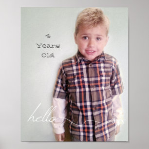 Póster Su Personalizado 8" x 10" Hola y año