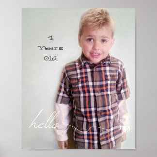 Póster Su Personalizado 8" x 10" Hola y año