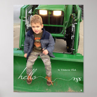 Póster Su Personalizado 8" x 10" Hola y año