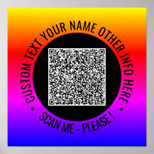 Póster Su Poster de análisis de código QR y texto Persona
