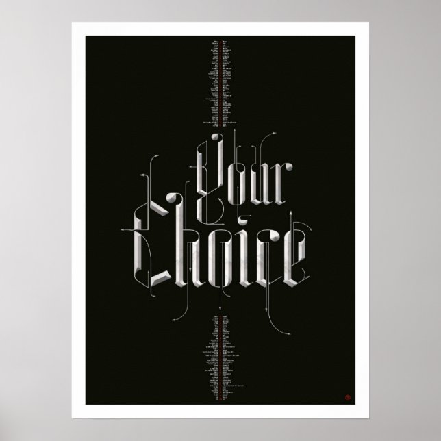 Póster Su Poster de elección (negro) (Frente)