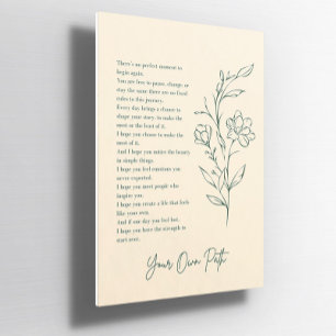 Póster Su propio Poster Inspirador Personalizado Floral