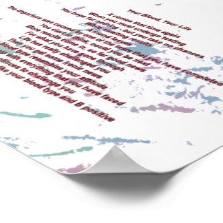 Póster Su sangre, su vida 12 cm x 17 cm Poster de valor