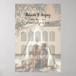 Póster Su tabla de asientos de Bodas con aspecto de foto