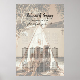 Póster Su tabla de asientos de Bodas con aspecto de foto