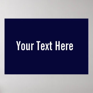 Póster Su texto aquí Personalizado Marina Azul Poster hor