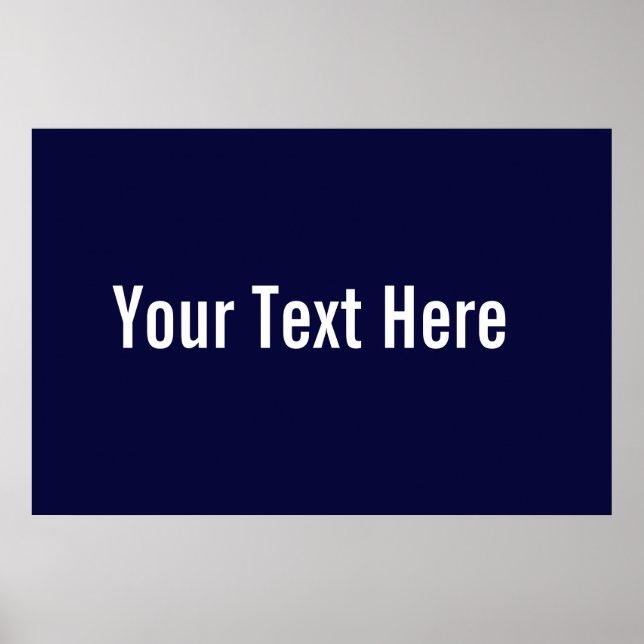 Póster Su texto aquí Personalizado Marina Azul Poster hor (Frente)