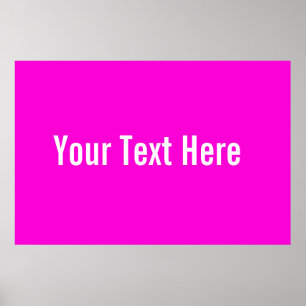 Póster Su texto aquí Personalizado Poster horizontal rosa