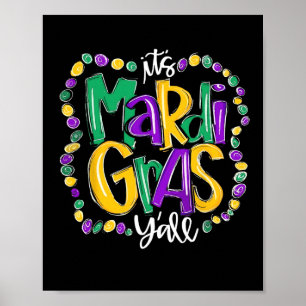 Póster Su traje de máscara de Fiesta Mardi Gras Yall Mard