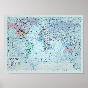 Póster Su un mapa del mundo hermoso
