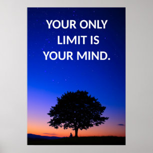 Póster Su único límite es su Poster de motivación mental