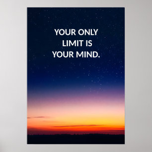 Póster Su Único Límite Es Su Poster Positivo Mental