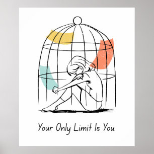 Póster Su Único Límite Es Usted - Poster Motivador