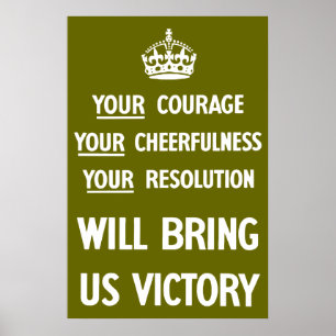 Póster Su valor su Cheerfulness su resolución