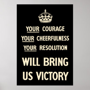 Póster Su valor su Cheerfulness su resolución