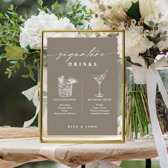 Póster Su y su bar Signature Bebe Rótulo Boda (Subido por el creador)