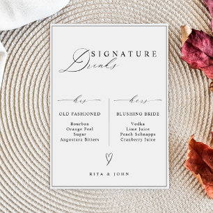 Póster Su y su bar Signature Bebe Rótulo Boda