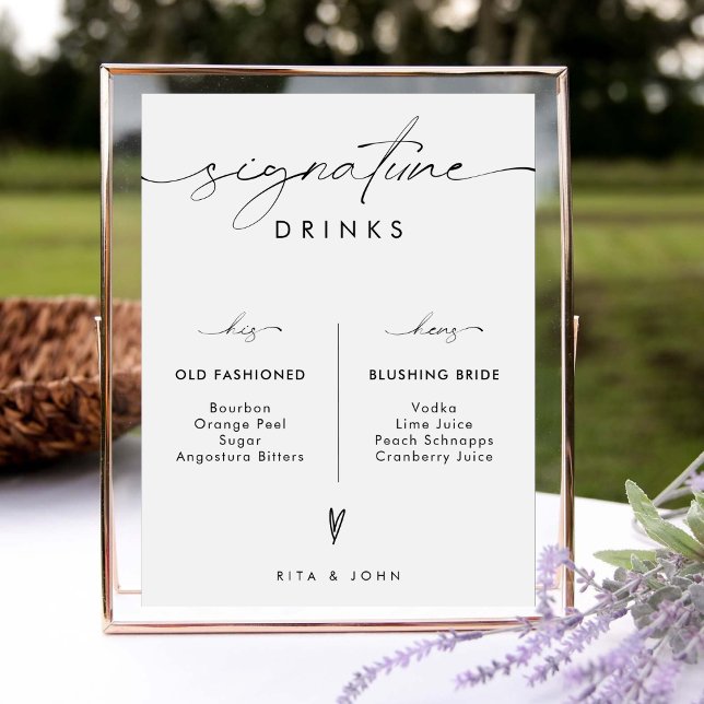 Póster Su y su bar Signature Bebe Rótulo Boda (Subido por el creador)