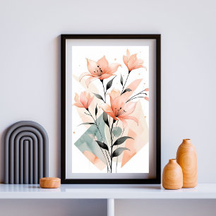 Póster Suave Flor de Geometría